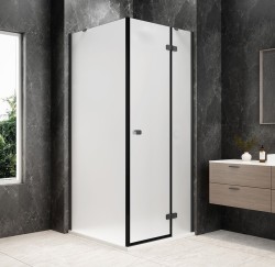 POLYSAN - GLOBE GUN METAL čtvercový sprchový kout 800x800, matné sklo, pravé (GB1080-3215MRGM)