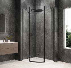 POLYSAN - GLOBE GUN METAL čtvrtkruhový sprchový kout 1000x900, čiré sklo, levé (GB2190LGM)