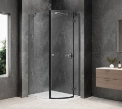 POLYSAN - GLOBE GUN METAL čtvrtkruhový sprchový kout 800x900, čiré sklo, pravé (GB2890RGM)