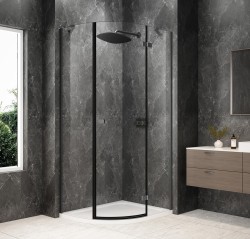 POLYSAN - GLOBE GUN METAL čtvrtkruhový sprchový kout 900x800, čiré sklo, pravé (GB2980RGM)