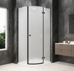 POLYSAN - GLOBE GUN METAL čtvrtkruhový sprchový kout 900x800, matné sklo, pravé (GB2980MRGM)