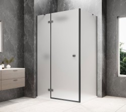 POLYSAN - GLOBE GUN METAL obdélníkový sprchový kout 800x900, matné sklo, levé (GB1080-3315MLGM)