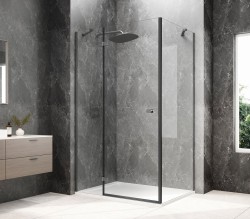 POLYSAN - GLOBE GUN METAL obdélníkový sprchový kout 900x800, čiré sklo, levé (GB1090-3215LGM)