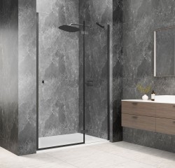 POLYSAN - GLOBE GUN METAL sprchové dveře do niky 800, čiré sklo, pravé (GB1080RGM)
