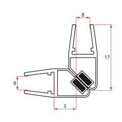 POLYSAN - Magnetické těsnění 45°pro sklo 8, 2000, 1ks (NDFL0342)