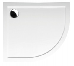 POLYSAN - RENA L sprchová vanička z litého mramoru, čtvrtkruh 90x80cm, R550, levá, bílá (72890)