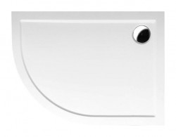 POLYSAN - RENA R sprchová vanička z litého mramoru,čtvrtkruh 100x80cm, R550, pravá, bílá (76511)