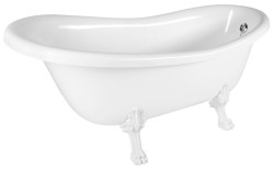 POLYSAN - RETRO volně stojící vana 157x76,5x73cm, bílá, nohy bílé (43218)
