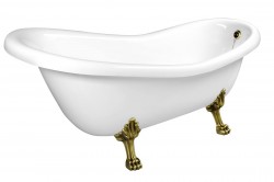 POLYSAN - RETRO volně stojící vana 167,5x76x71cm, nohy bronz, bílá (42132)