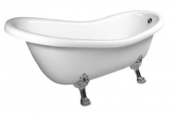 POLYSAN - RETRO volně stojící vana 167,5x76x71cm, nohy chrom mat, bílá (42122)