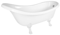 POLYSAN - RETRO volně stojící vana 174,5x82x80,5cm, bílá, nohy bílé (43378)