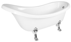 POLYSAN - RETRO volně stojící vana 174,5x82x80,5cm, bílá, nohy chrom (43398)