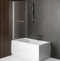 POLYSAN - RIONI vanová zástěna s pneumatickým zdvihem, š. 710, stříbrná, čiré sklo (72915)