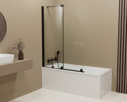 POLYSAN - ROLLS BLACK vanová zástěna 1000x1500, čiré sklo (BS-R100B)