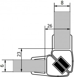 POLYSAN - Sada dvou těsnění (magnet) na 6 a 8mm sklo, 2000mm , varianta roh (M128)
