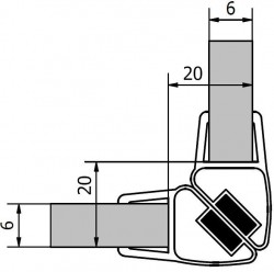 POLYSAN - Sada dvou těsnění (magnet) na 6 sklo, 2000, varianta roh (Vitra Line) (M126)