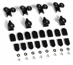 POLYSAN - Set pojezdů 4ks horních a 4ks  spodních, černá (SPBL04)