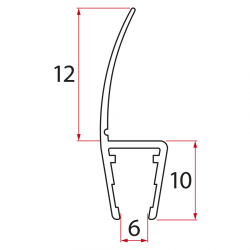 POLYSAN - Set svislých těsnění mezi skla 6 (NDGL06)