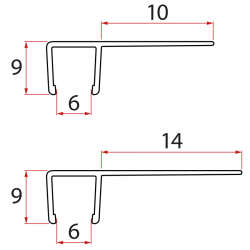 POLYSAN - Set svislých těsnění pro sklo 6/6, 1900 (NDAE11)