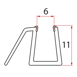 POLYSAN - Spodní těsnění na otočné sklo 6, 1000 (NDGE03)
