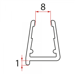 POLYSAN - Spodní těsnění na pevné sklo 8, 1000 (NDRL03)