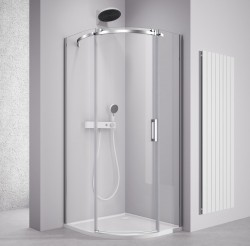 POLYSAN - THRON ROUND čtvrtkruhová sprchová zástěna 900x900, čiré sklo, levá (TL2690-5005)