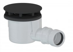 POLYSAN - Vaničkový sifon, průměr 90, DN40, krytka černá mat (17911B)