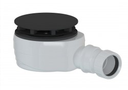 POLYSAN - Vaničkový sifon, průměr 90, DN40, nízký, krytka černá mat (17916B)