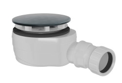 POLYSAN - Vaničkový sifon, průměr 90, DN40, nízký, krytka gun metal (17916GM)