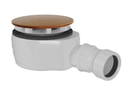 POLYSAN - Vaničkový sifon, průměr 90, DN40, nízký, krytka měď mat (17916PG)