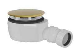 POLYSAN - Vaničkový sifon, průměr 90, DN40, nízký, krytka zlato mat (17916GB)