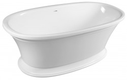 POLYSAN - VELIA volně stojící vana litý mramor 167x83x62,5cm, bílá (92230)