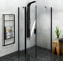 POLYSAN - ZOOM BLACK čtvercový sprchový kout 1000x1000 L/P varianta (ZL1310BZL3210B)