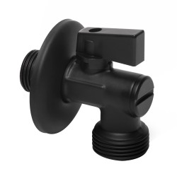 Pračkový rohový ventil s filtrem 1/2x3/4 + klapka - černý Optima ET708BL (ET708BL)
