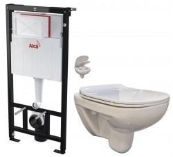 Předstěnový instalační systém bez tlačítka + WC bez oplachového kruhu Edge + SEDÁTKO (AM101/1120 X EG1)