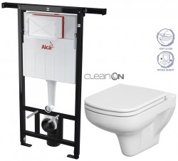 Předstěnový instalační systém bez tlačítka + WC CERSANIT CLEANON COLOUR + SEDÁTKO (AM102/1120 X CN1)