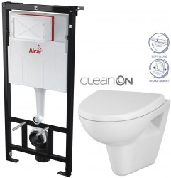 Předstěnový instalační systém bez tlačítka + WC CERSANIT CLEANON PARVA + SEDÁTKO (AM101/1120 X PA1)