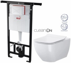 Předstěnový instalační systém bez tlačítka + WC CERSANIT CLEANON VIRGO + SEDÁTKO (AM102/1120 X ME1)