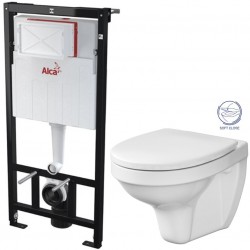 Předstěnový instalační systém bez tlačítka + WC CERSANIT DELFI + SOFT SEDÁTKO (AM101/1120 X DE2)