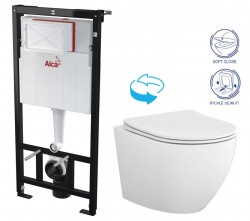 Předstěnový instalační systém bez tlačítka + WC CERSANIT DESSE VORTEX + SEDÁTKO (AM101/1120 X ES1)