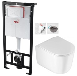 Předstěnový instalační systém bez tlačítka + WC DEANTE Jasmin se sedátkem RIMLESS /VÍROVÉ SPLACH/ (AM101/1120 X JA1)