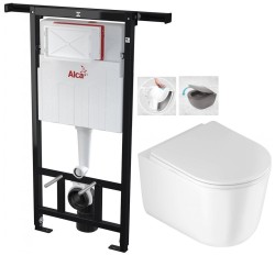 Předstěnový instalační systém bez tlačítka + WC DEANTE Jasmin se sedátkem RIMLESS /VÍROVÉ SPLACH/ (AM102/1120 X JA1)