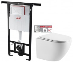 Předstěnový instalační systém bez tlačítka + WC INVENA LIMNOS WITH SOFT, včetně soft/close sedátka (AM102/1120 X LI1)