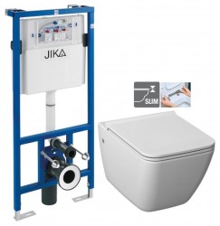 předstěnový instalační systém bez tlačítka + WC JIKA PURE + SEDÁTKO DURAPLAST (H895652 X PU1)