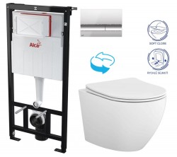 Předstěnový instalační systém s chromovým tlačítkem M1721 + WC CERSANIT DESSE VORTEX + SEDÁTKO (AM101/1120 M1721 ES1)