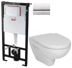 Předstěnový instalační systém s chromovým tlačítkem M1721 + WC JIKA LYRA PLUS + SEDÁTKO DURAPLAST (AM101/1120 M1721 LY6)