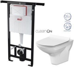 Predstenový inštalačný systém bez tlačidla + WC CERSANIT CLEANON CARINA + SEDADLO (AM102/1120 X CA3)