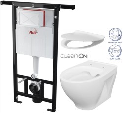 Predstenový inštalačný systém bez tlačidla + WC CERSANIT CLEANON MODUO + SEDADLO (AM102/1120 X MO1)