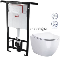 Predstenový inštalačný systém bez tlačidla + WC CERSANIT ZEN CLEANON + SEDADLO (AM102/1120 X HA1)