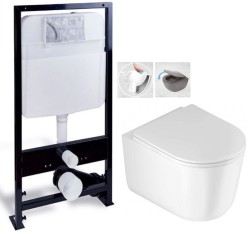 PRIM předstěnový instalační systém bez tlačítka + WC DEANTE Jasmin se sedátkem RIMLESS /VÍROVÉ SPLACH/ (PRIM_20/0026 X JA1)